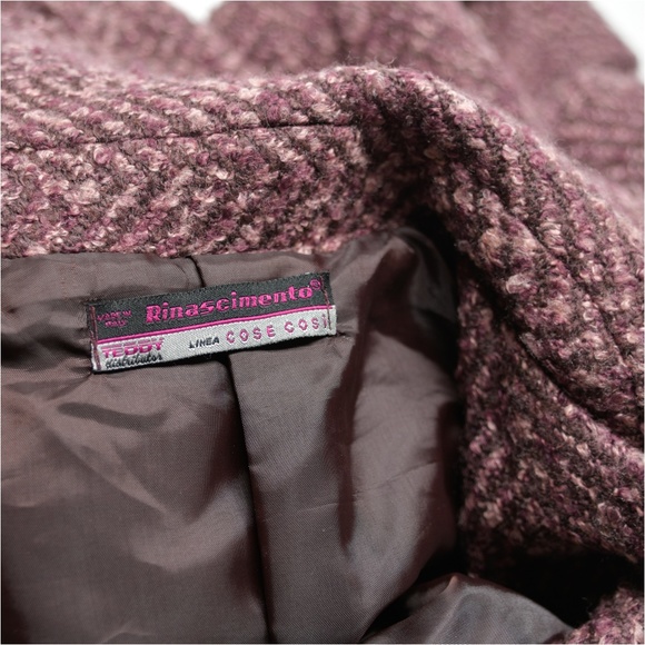 RINASCEMENTO Boho-Chic Frayed Seams Tweed Coat - Picture 4 of 7